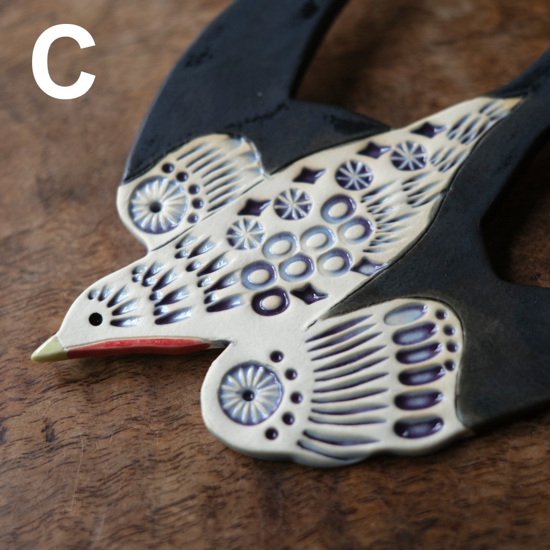 陶器の鳥のアートオブジェ Pottery studio K 日本人作家 燕9