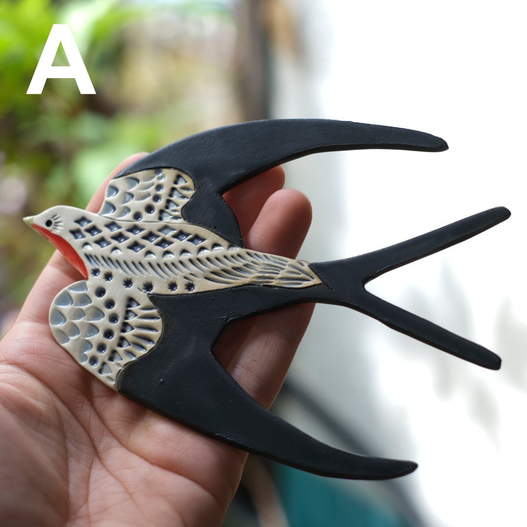 陶器の鳥のアートオブジェ Pottery studio K 日本人作家 燕12