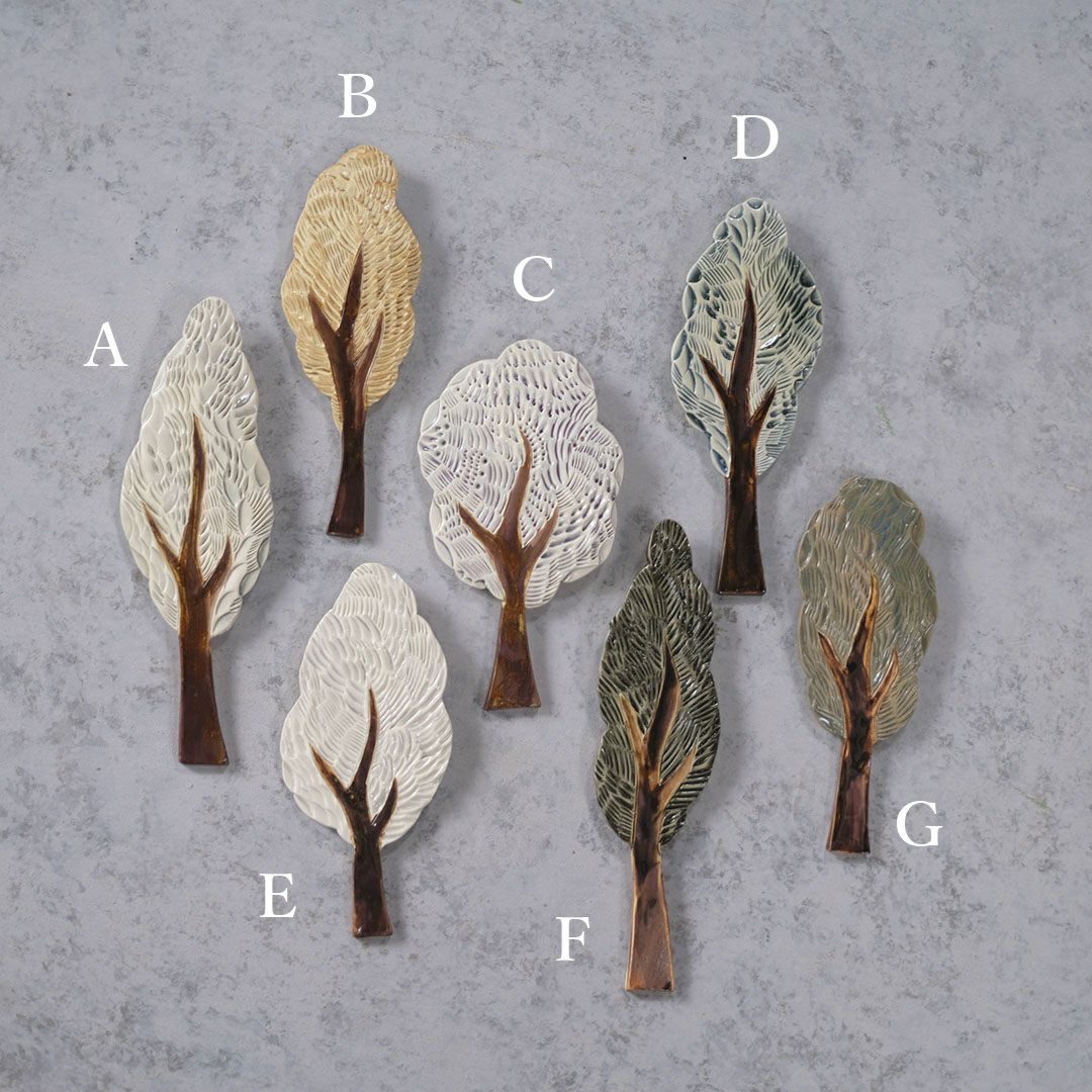 陶器の木のアートオブジェ Pottery studio K 金子ひとみ 作家物1