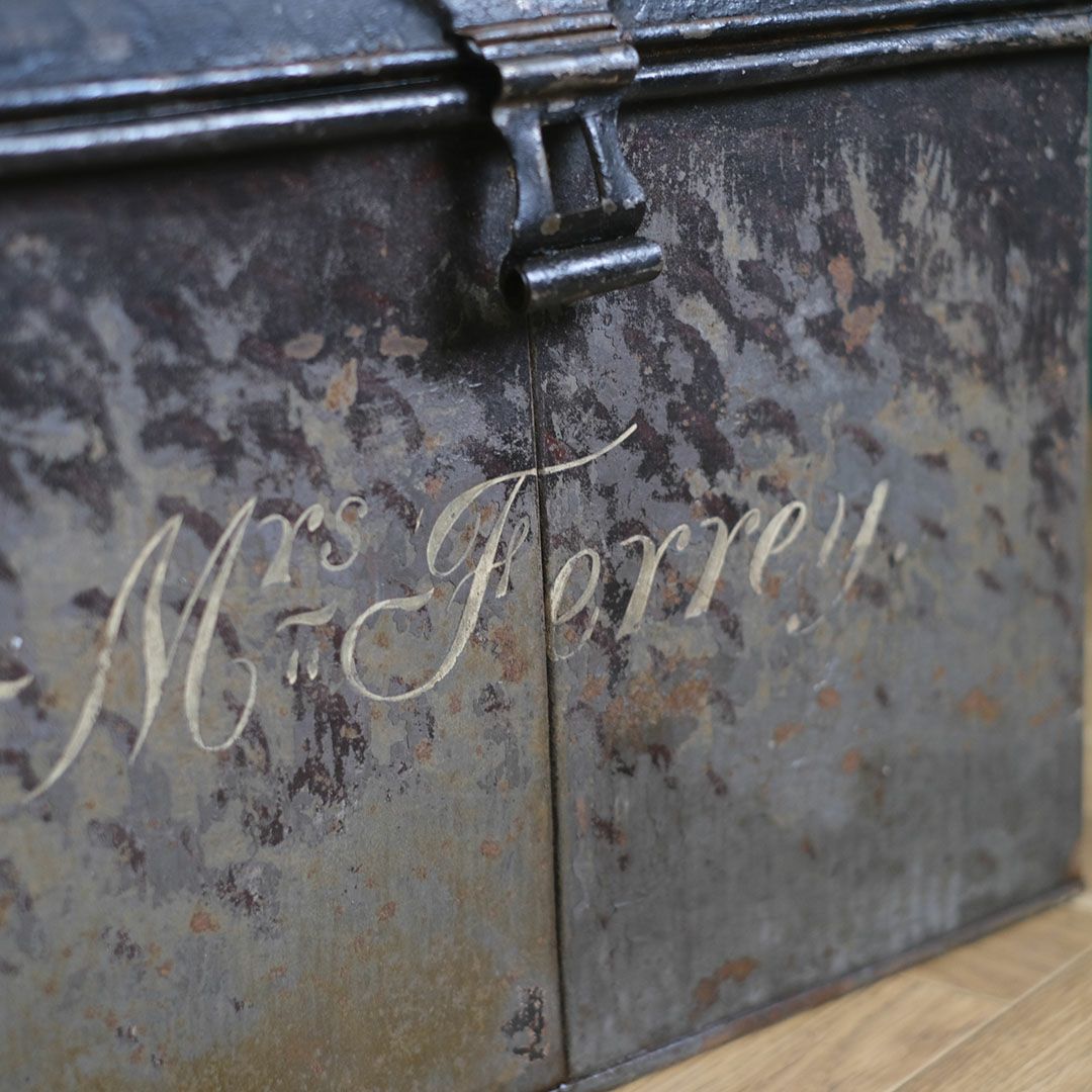 アンティークブリキボックス イギリス 蓋付収納箱5