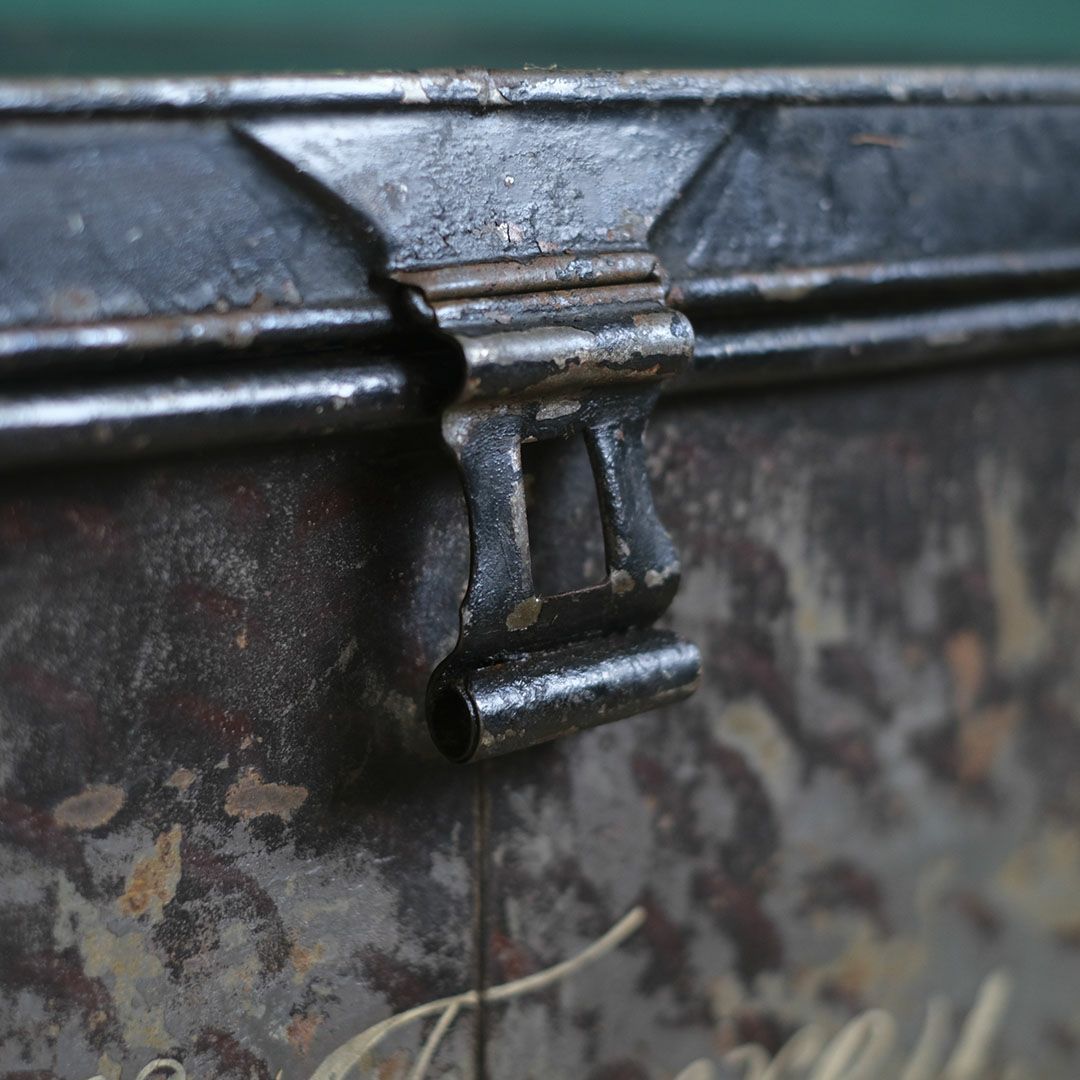 アンティークブリキボックス イギリス 蓋付収納箱6