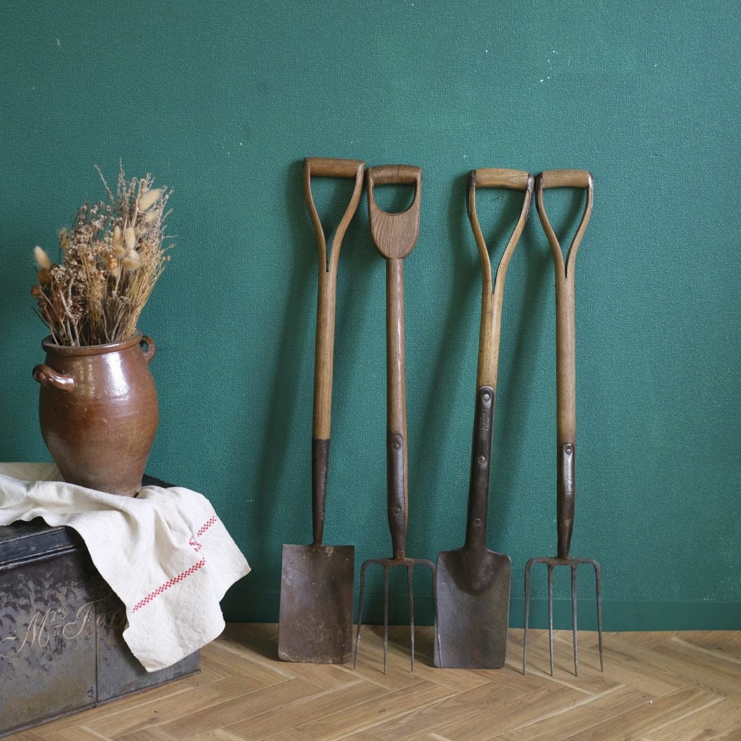 アンティークガーデニングツール スコップとフォーク 英国農具
