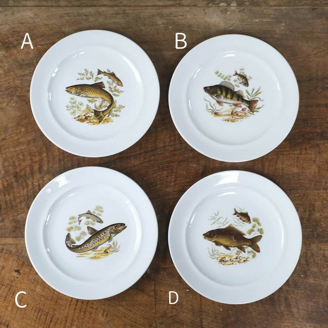 ヴィンテージ皿 Schumann Arzberg（シューマン・アルツベルク） ディナープレート 魚モチーフ ドイツ1