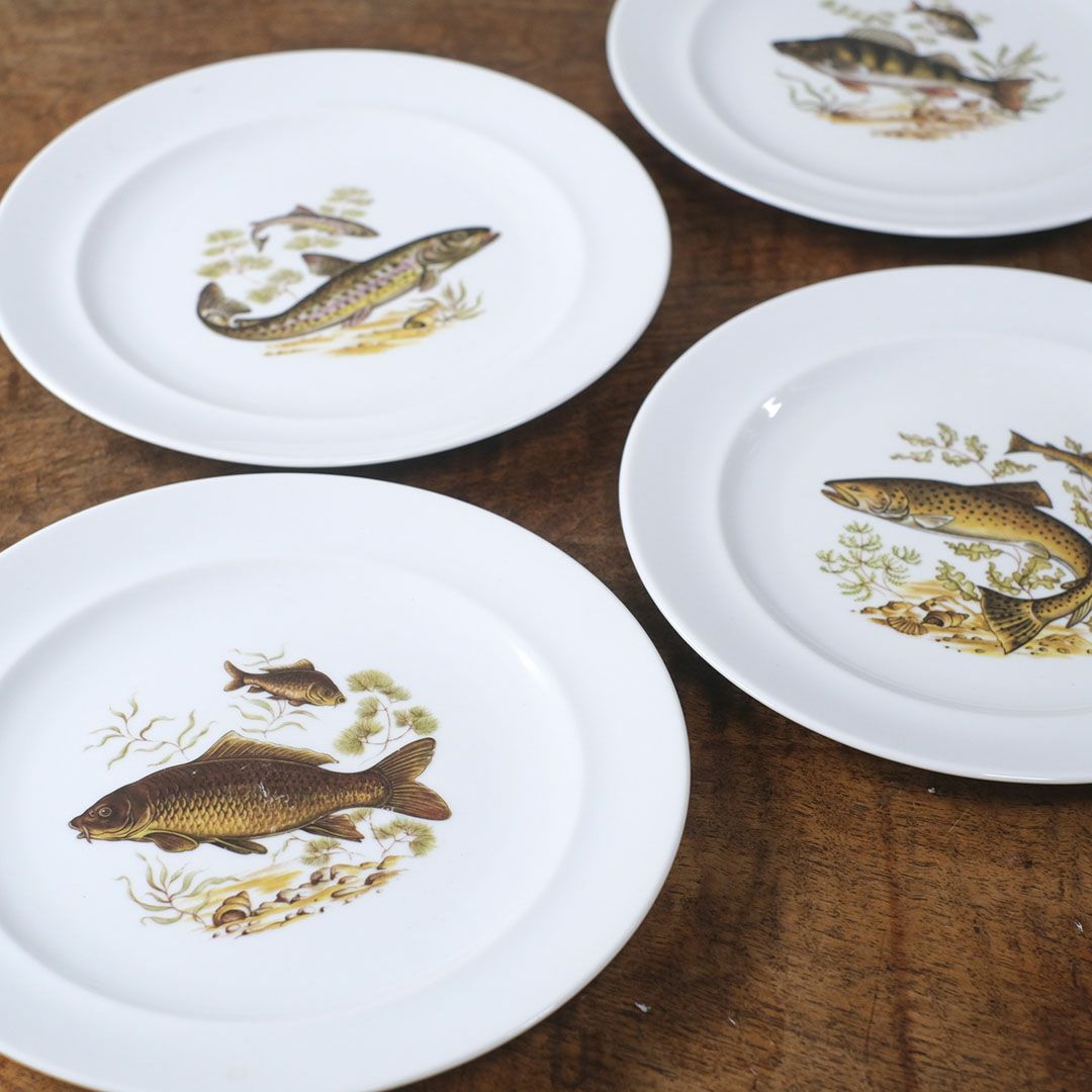 ヴィンテージ皿 Schumann Arzberg（シューマン・アルツベルク） ディナープレート 魚モチーフ ドイツ3