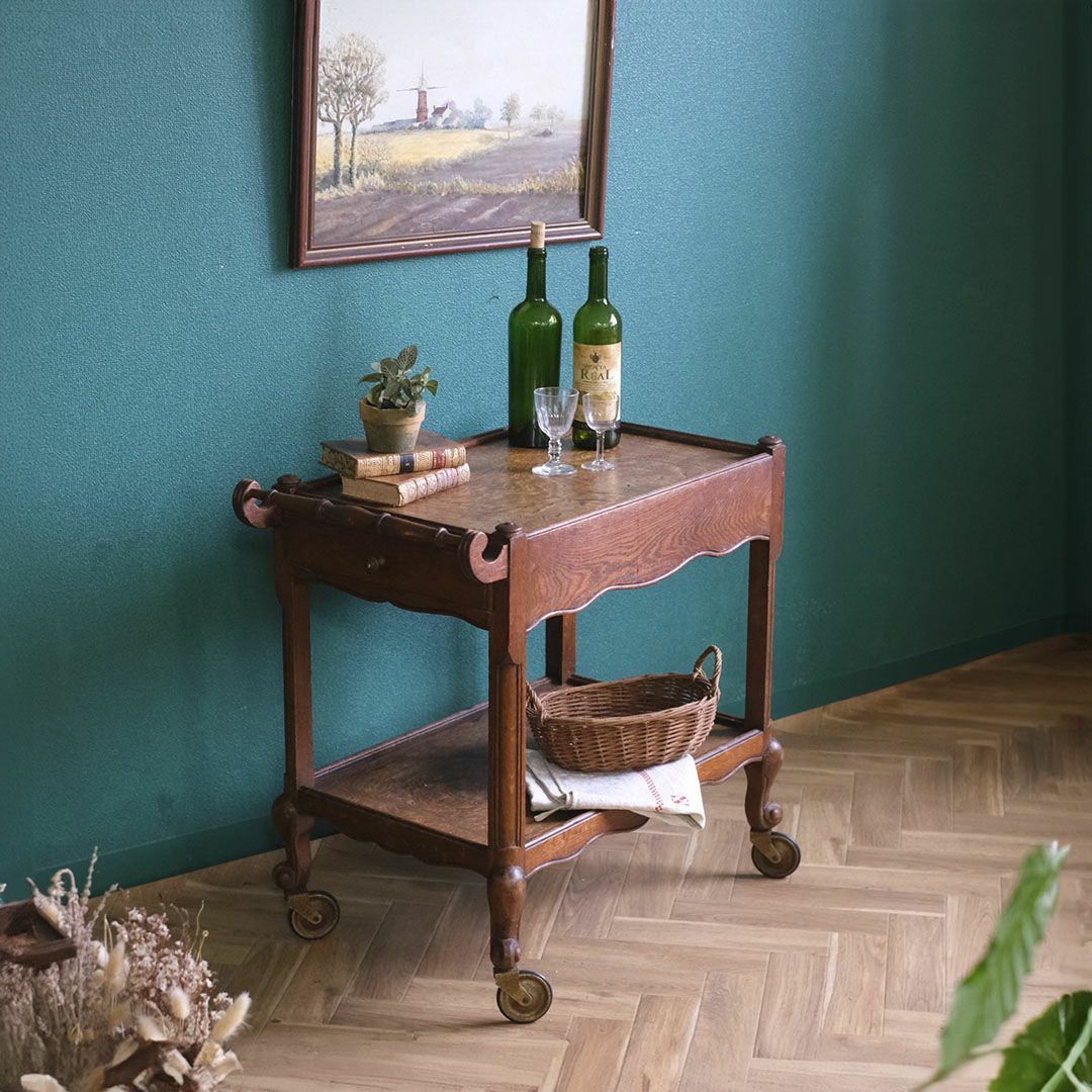 アンティークティートローリーテーブル ワゴン アンティーク家具 (3月