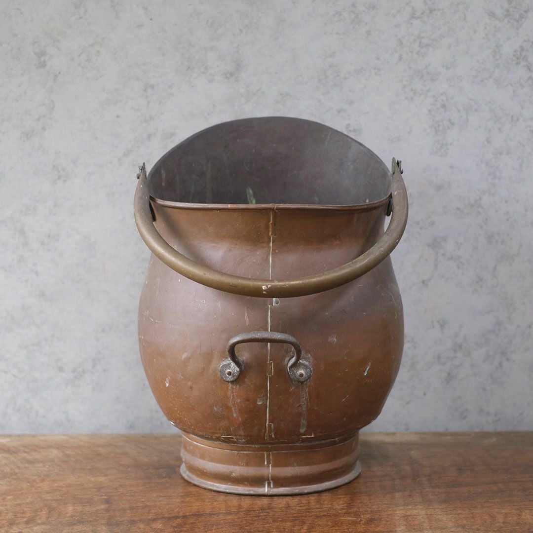 アンティークコールスカットル 石炭バケツ イギリス 銅3