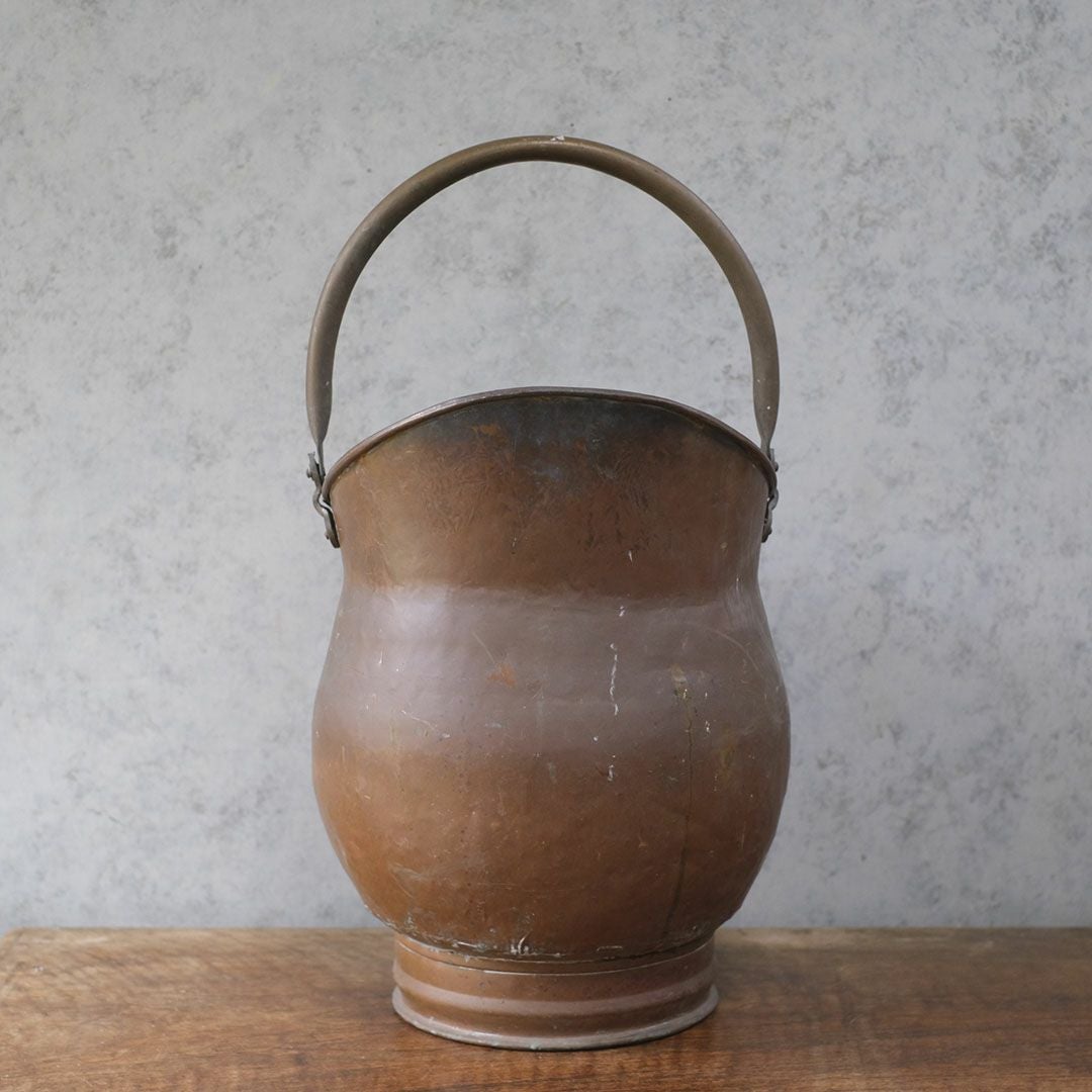 アンティークコールスカットル 石炭バケツ イギリス 銅4