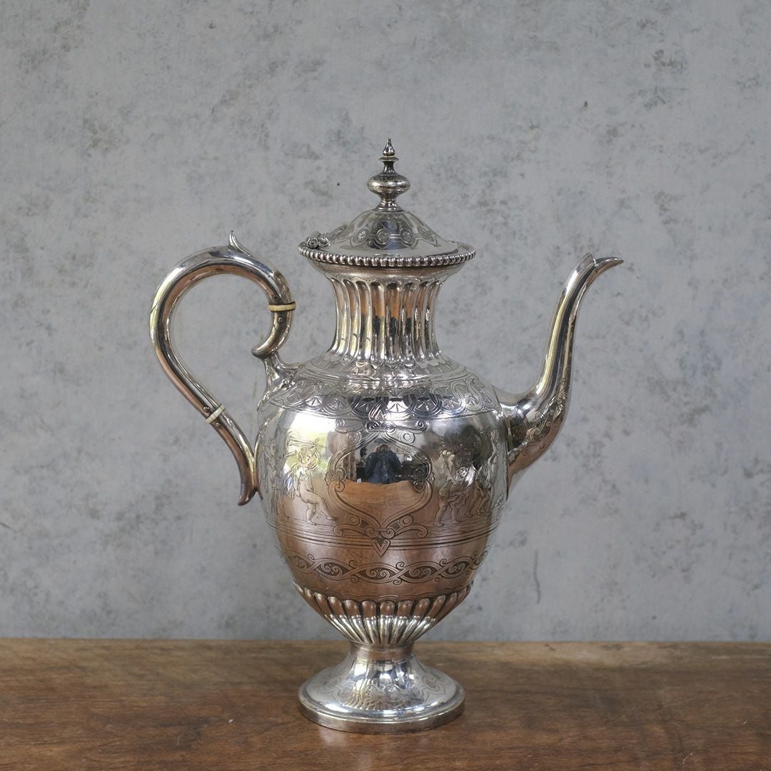 アンティークティーポット 天使 シルバープレート 銀メッキ イギリス3