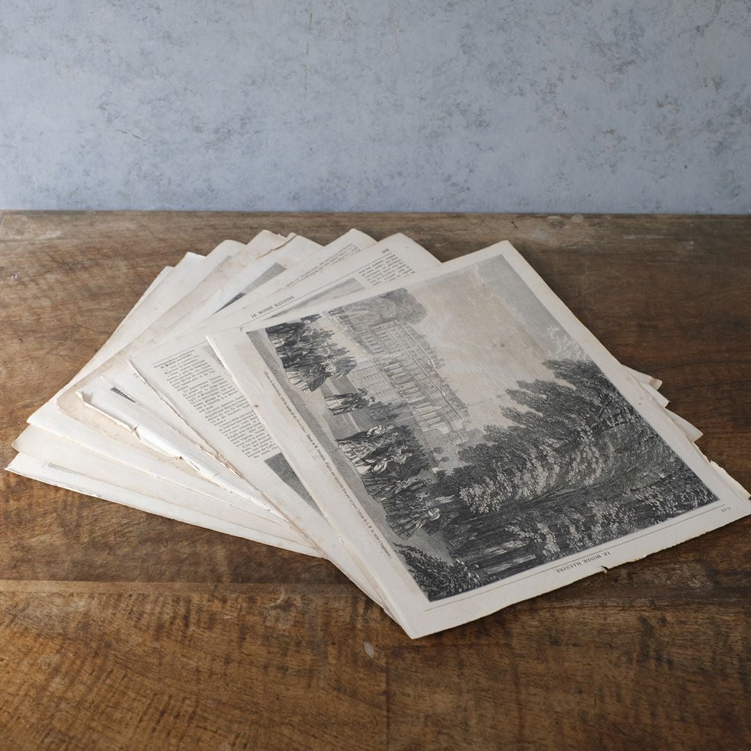  アンティークLe Monde illustr1860年代 リトグラフデザインページ1