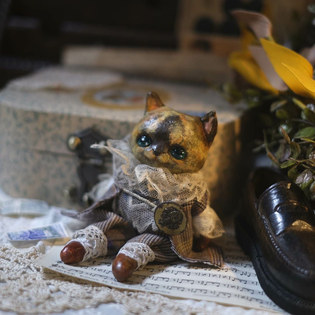 かわいい奏ちよこ サビ猫 人形 ドール 空創作家 おしゃれなインテリア