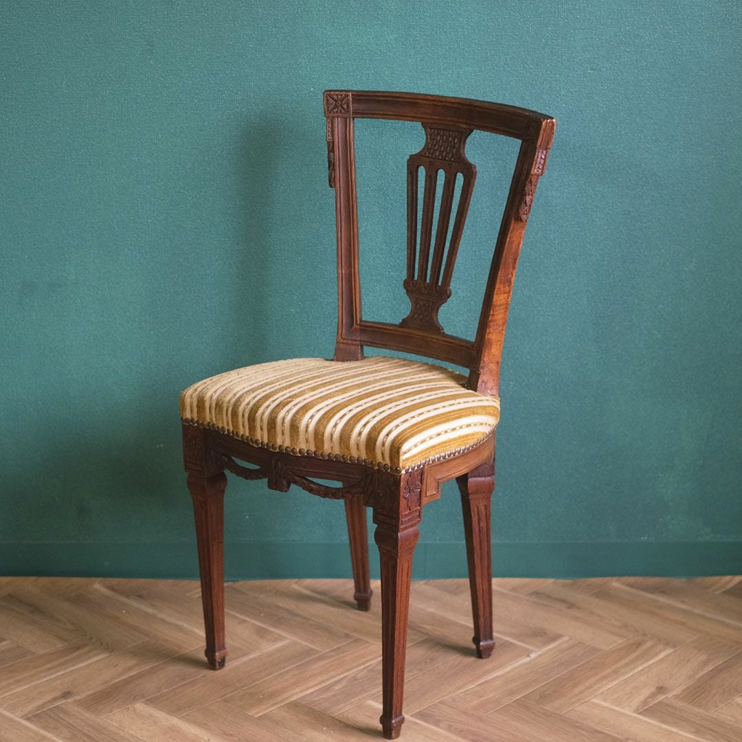 アンティークチェア/ルイ16世様式 フランス カービングの素敵な椅子/アンティーク家具4