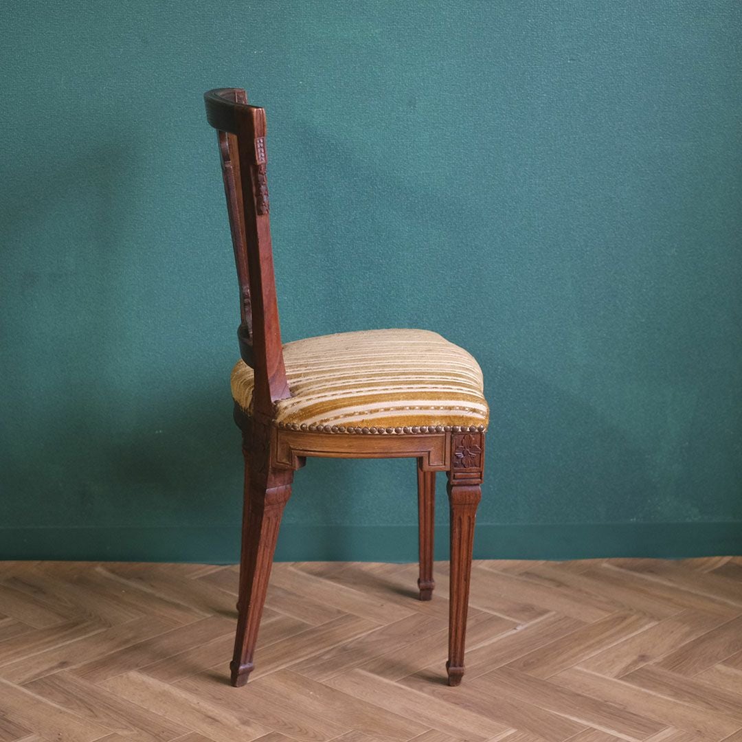 アンティークチェア/ルイ16世様式 フランス カービングの素敵な椅子/アンティーク家具5