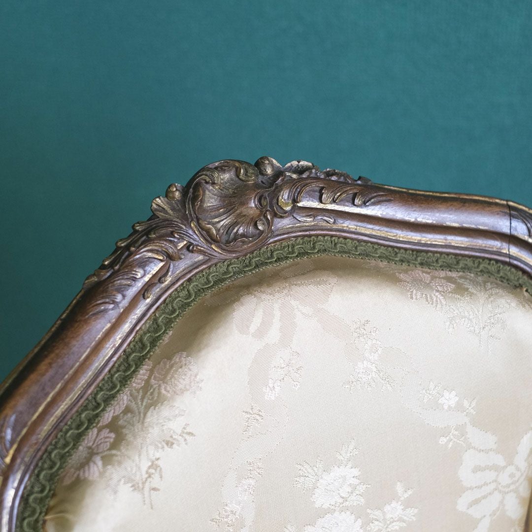 アンティークチェア ルイ15世様式 フランス シルクシート 椅子 アンティーク家具10