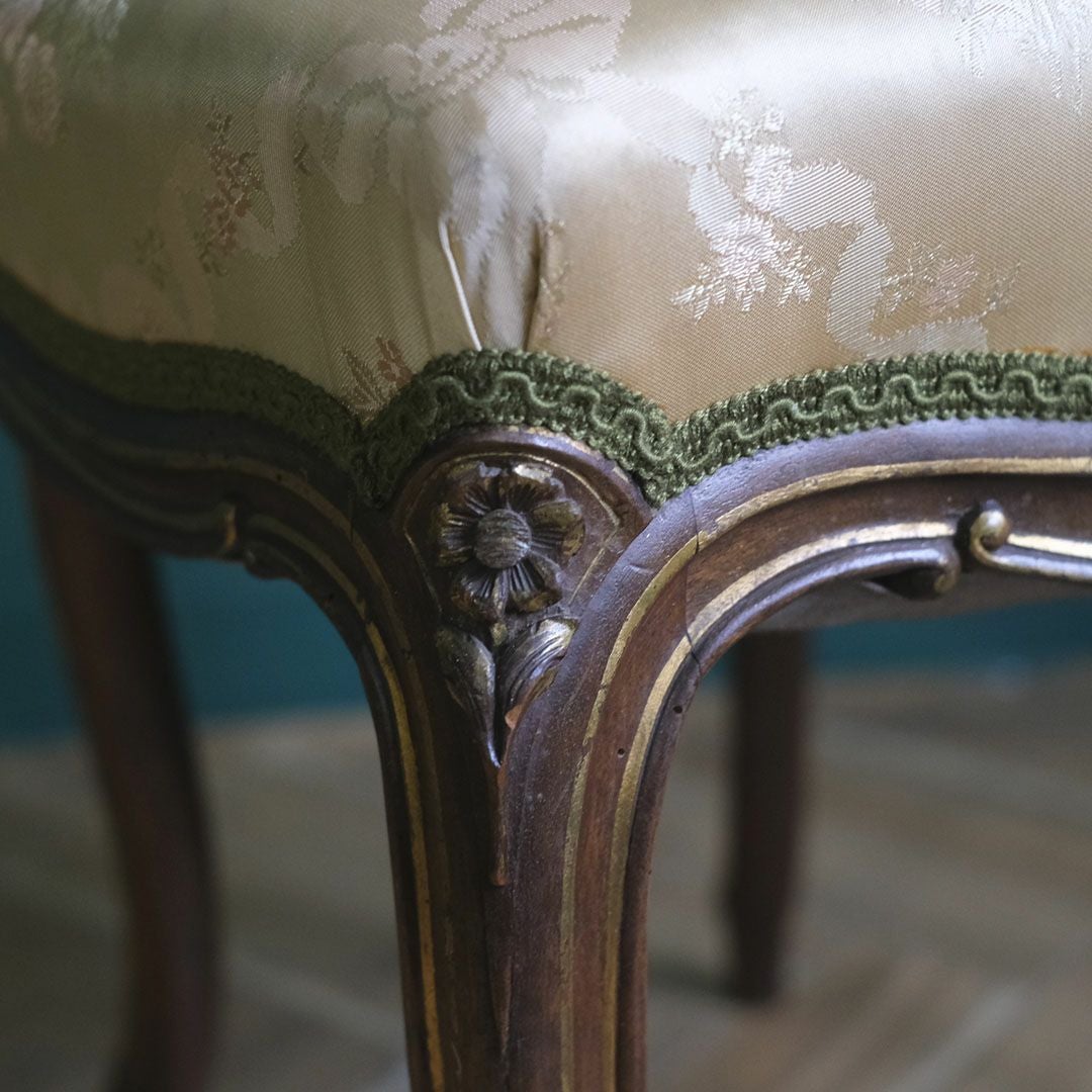 アンティークチェア ルイ15世様式 フランス シルクシート 椅子 アンティーク家具12