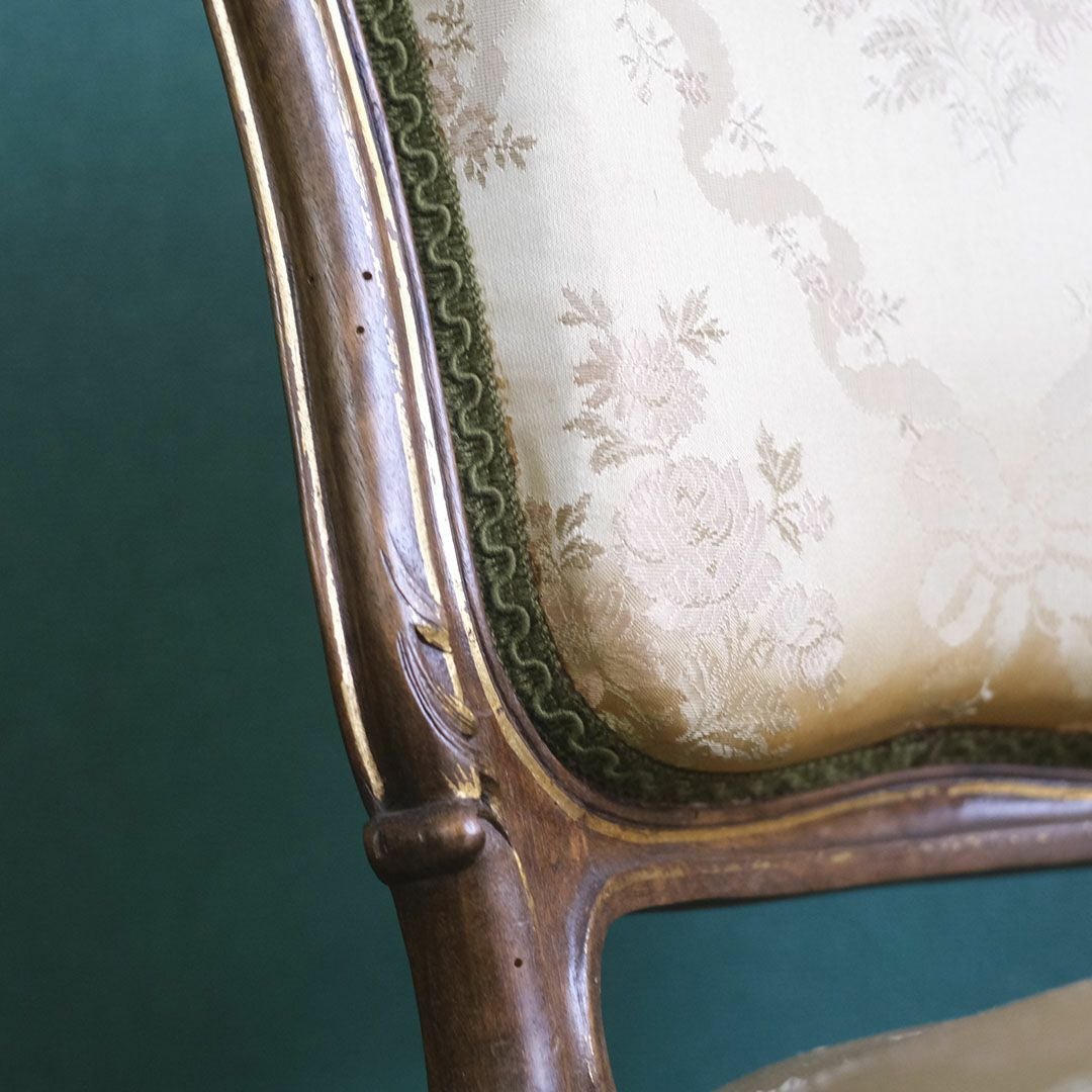 アンティークチェア ルイ15世様式 フランス シルクシート 椅子 アンティーク家具13