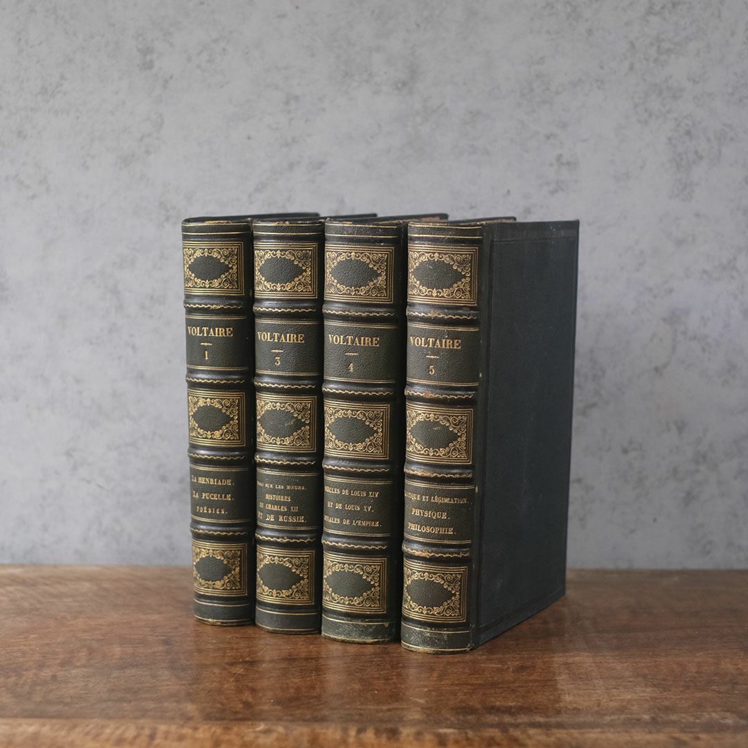 アンティーク書籍 ヴォルテール全集 5巻セット 1835年 パリ