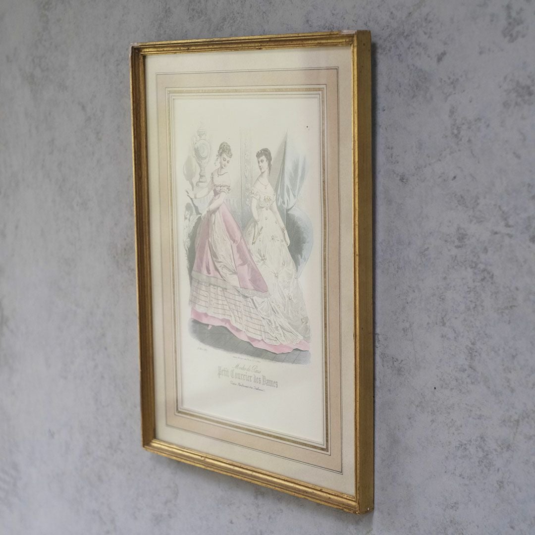 アンティーク リトグラフ フランス ファッション画 絵3