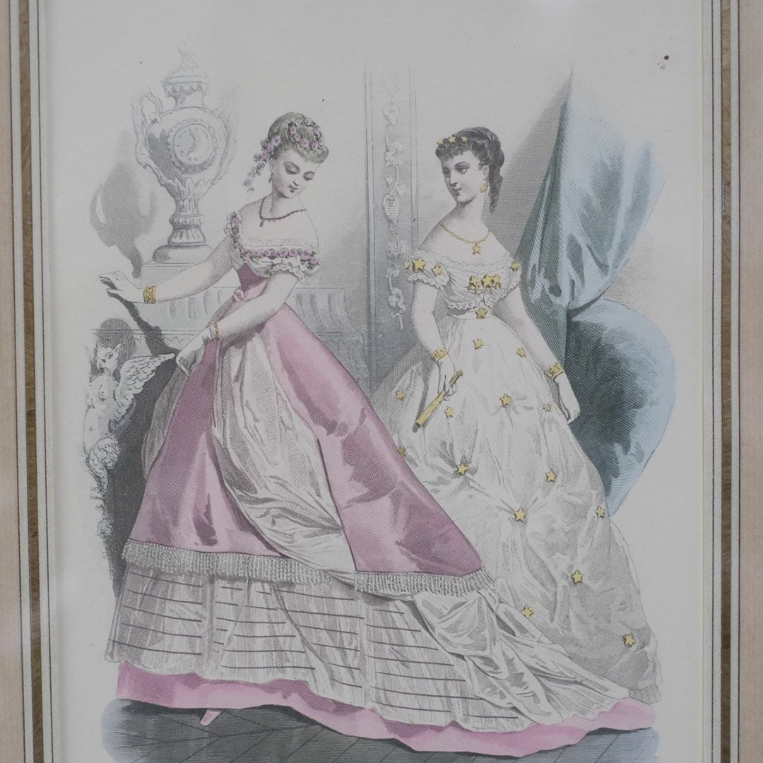 アンティーク リトグラフ フランス ファッション画 絵4