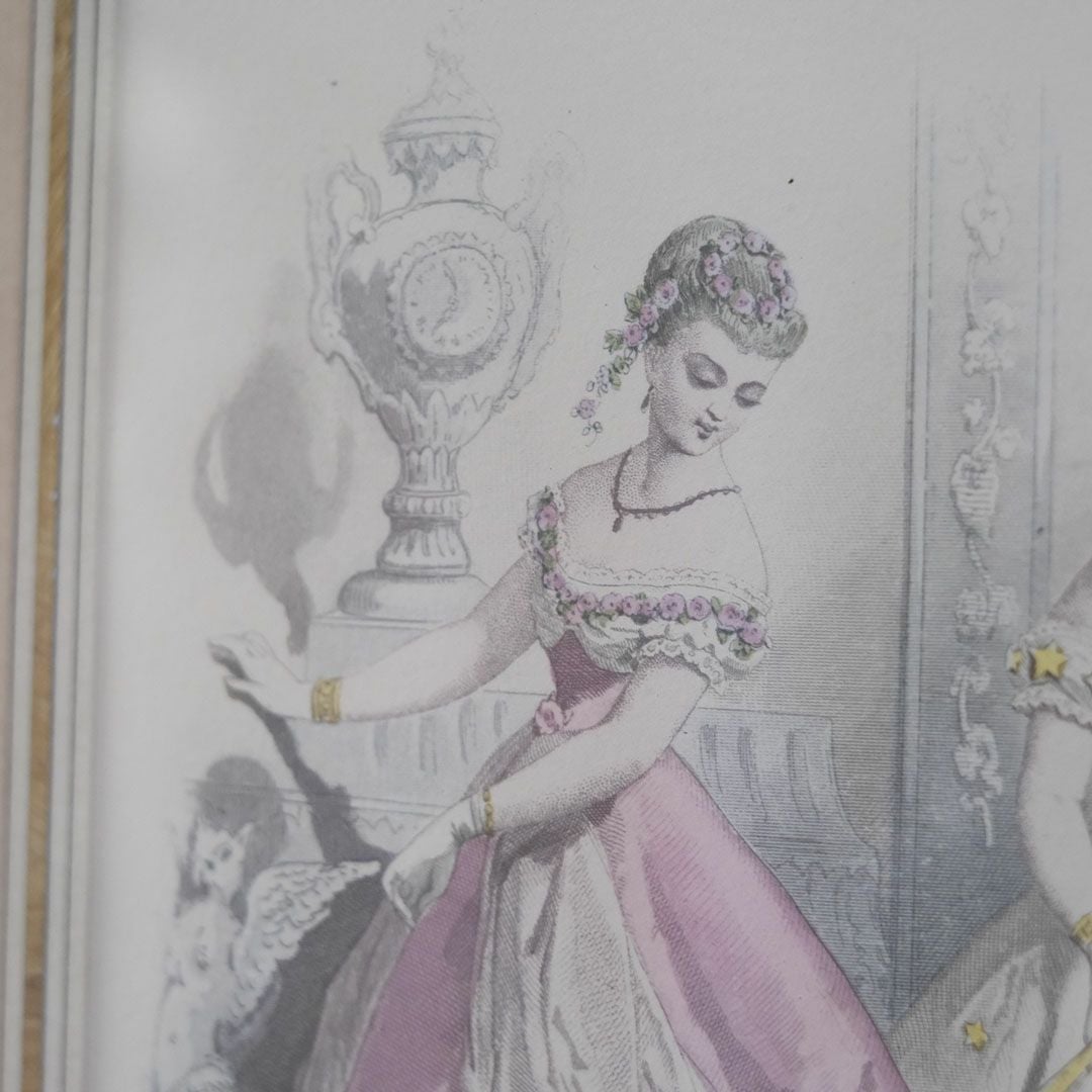アンティーク リトグラフ フランス ファッション画 絵5