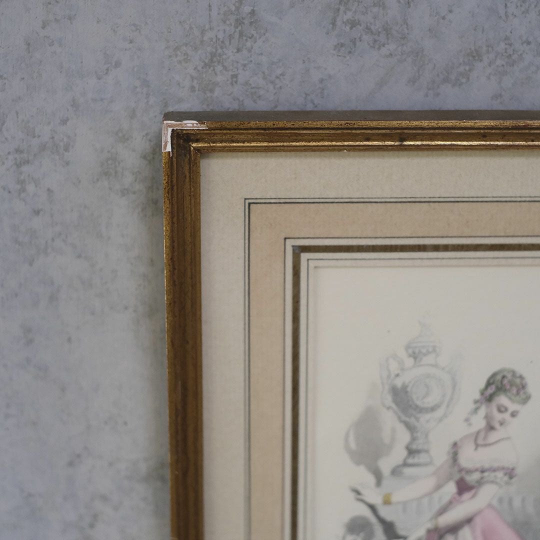 アンティーク リトグラフ フランス ファッション画 絵8