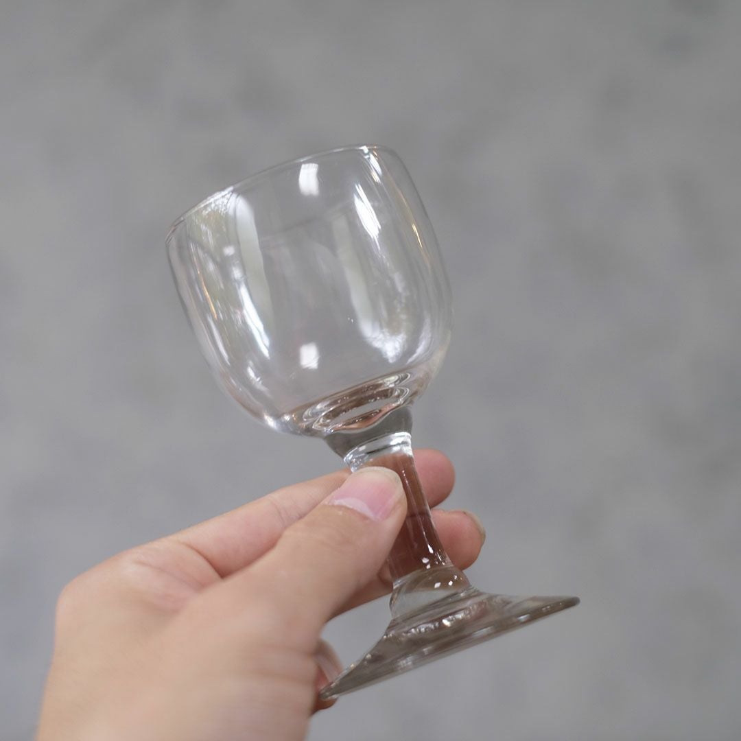 アンティークビストログラス フランス 吹きガラスの足付きグラス3