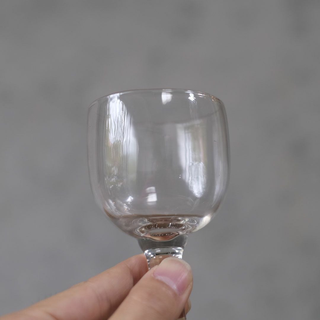 アンティークビストログラス フランス 吹きガラスの足付きグラス4