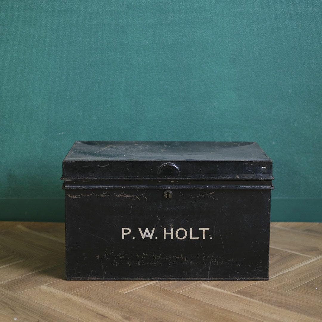 アンティークブリキボックス P.W.HOLT イギリス 蓋付収納箱1