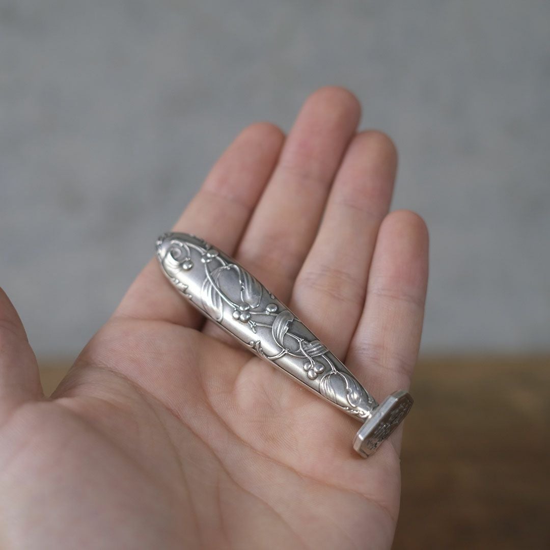 アンティークモノグラムスタンプ シーリング シルバー 純銀 鈴蘭 リリー5