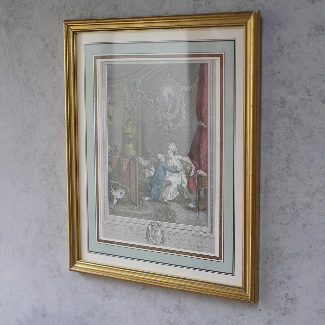 アンティークリトグラフピクチャー 石版画 フランス3