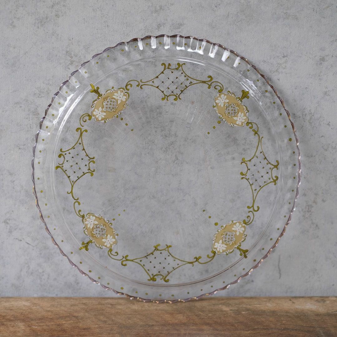 ヴィンテージガラストレイ エナメル装飾 フランス8