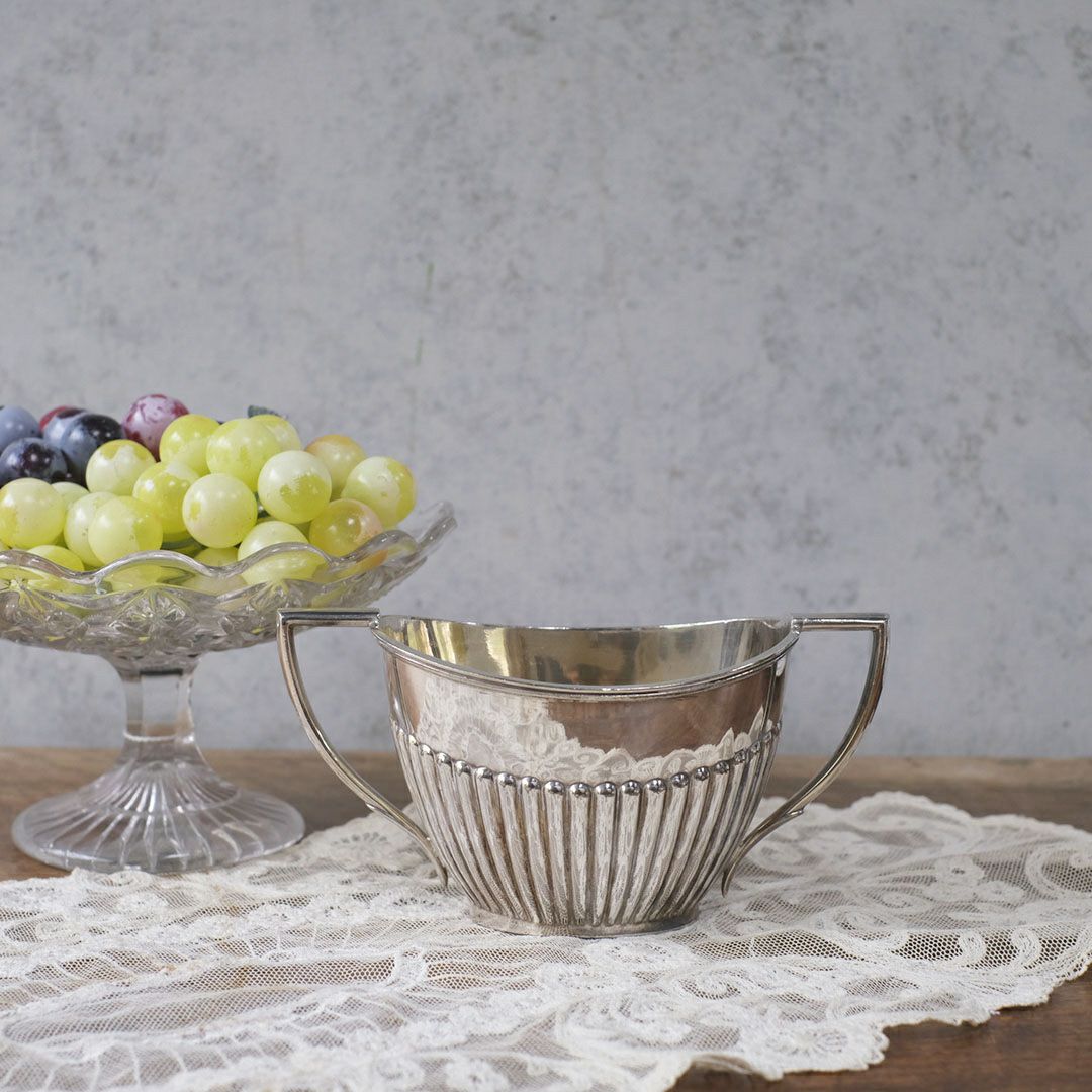 アンティークシュガーボウル シュガーポット シルバープレート 銀メッキ イギリス1