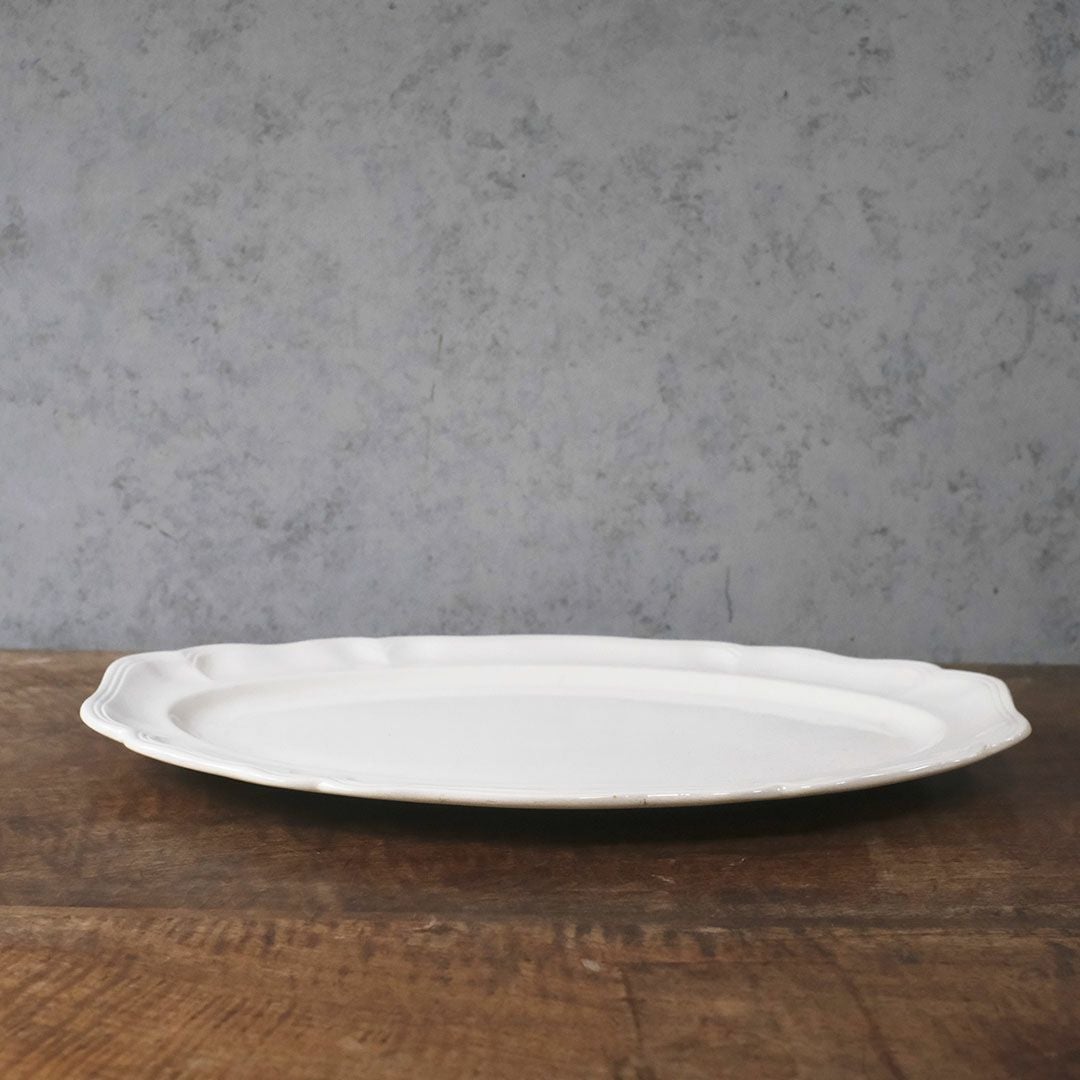 アンティーク皿 オードブル大皿 フラワーリムプレート 白 花リム皿 アンティーク食器2