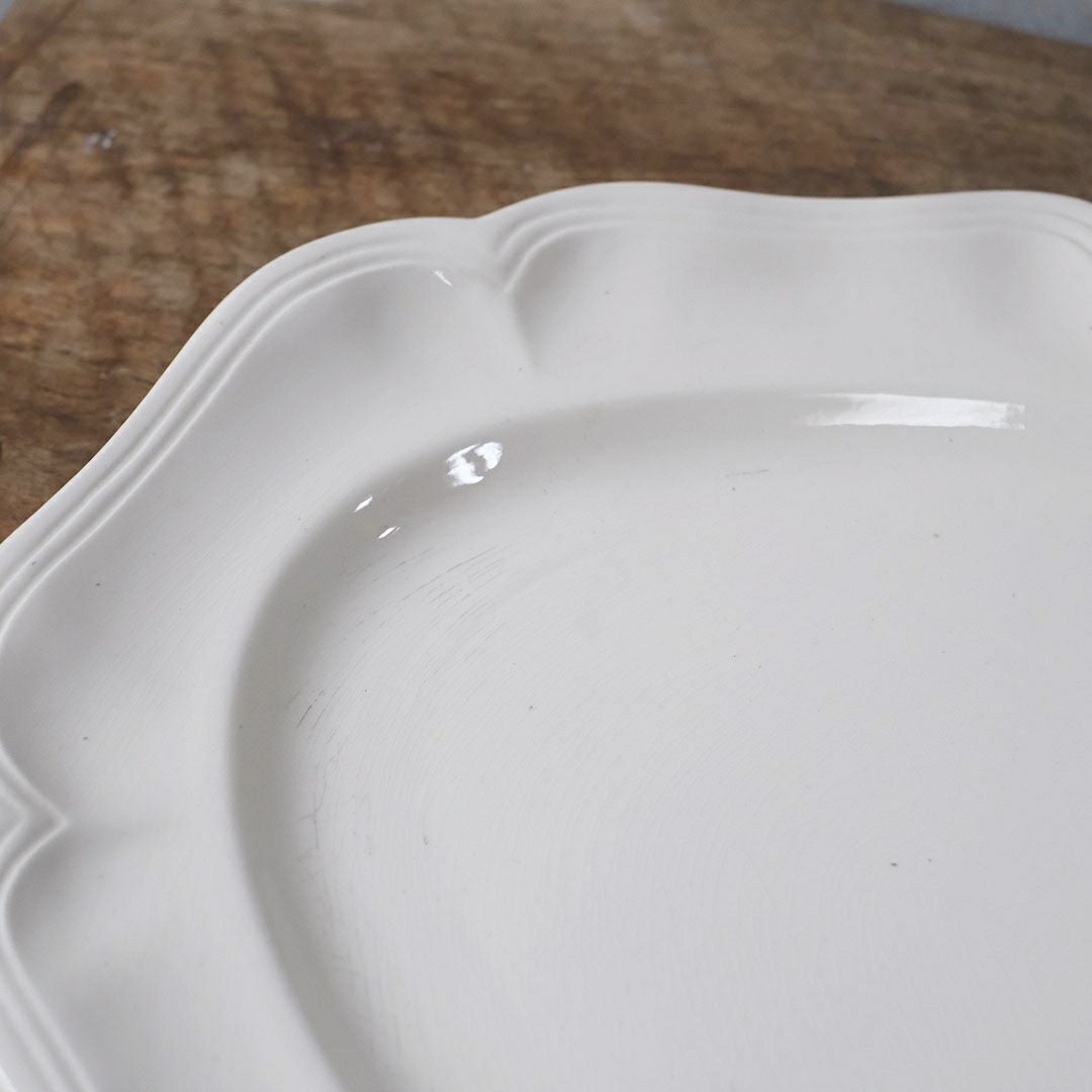 アンティーク皿 オードブル大皿 フラワーリムプレート 白 花リム皿 アンティーク食器3
