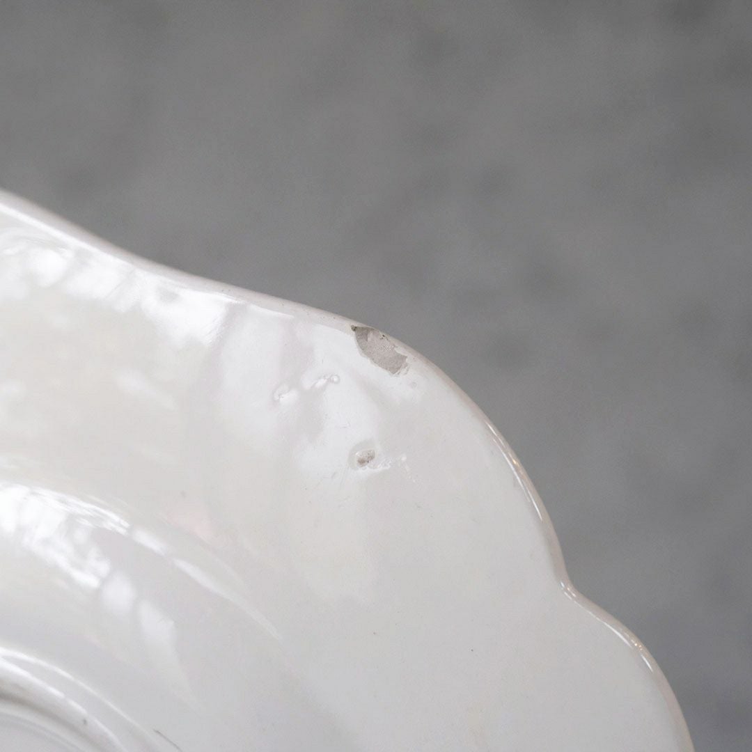 アンティーク皿 オードブル大皿 フラワーリムプレート 白 花リム皿 アンティーク食器5