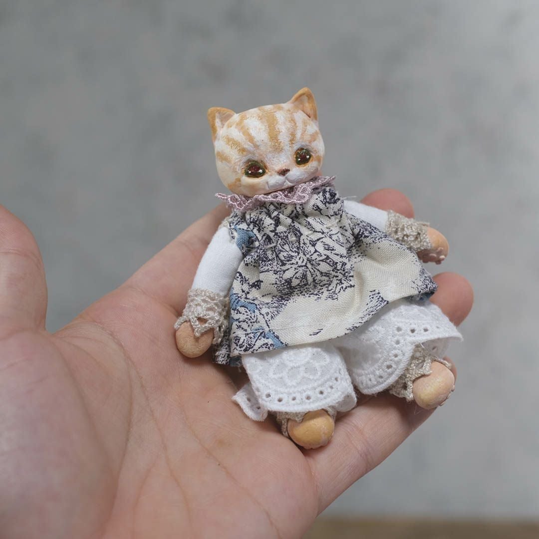 国内作家様　茶白猫 茶トラ ハンドメイド アートドール 猫 手作り人形 i-img900x1200-