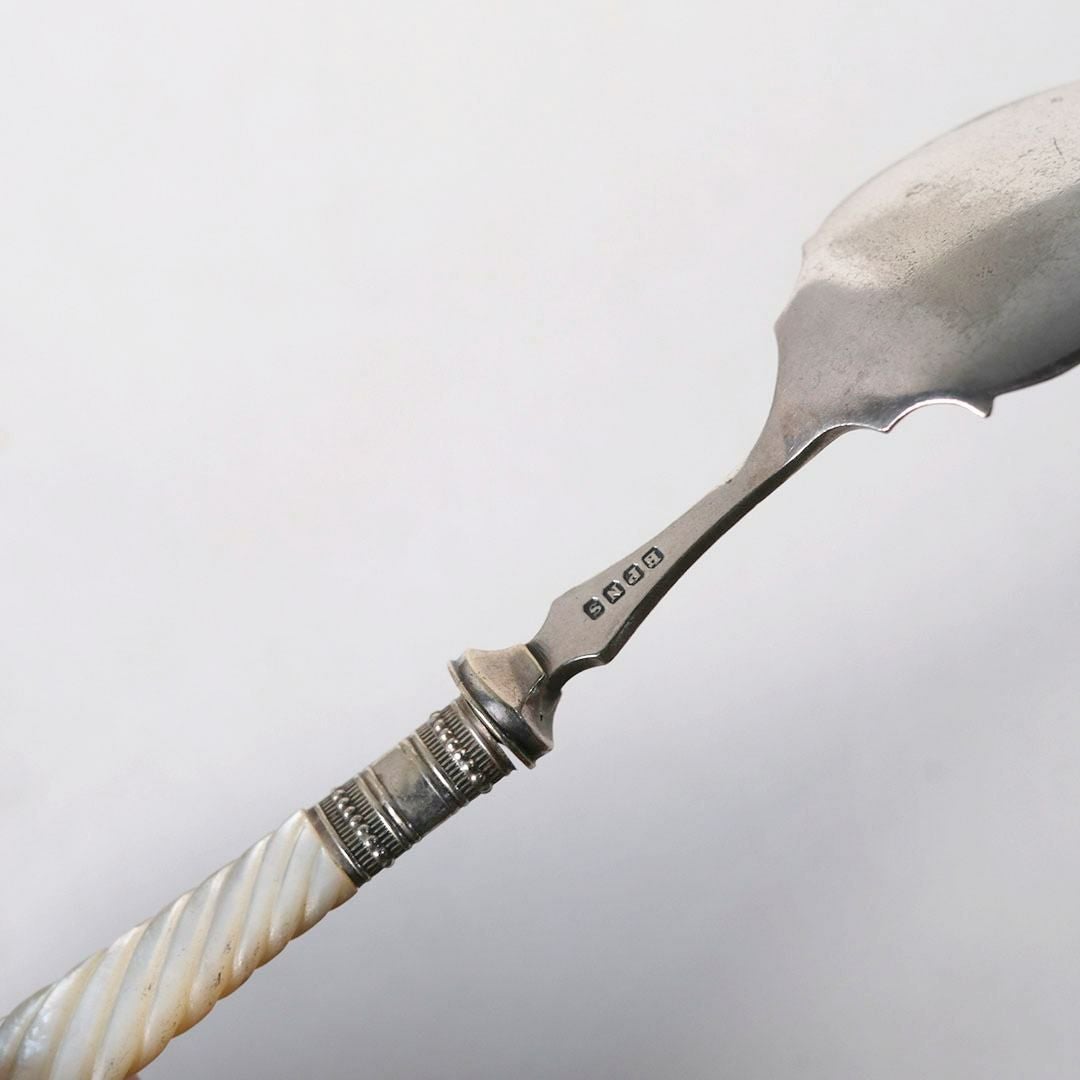 アンティーク マザーオブパール 装飾の美しいベリースプーン 白蝶貝8