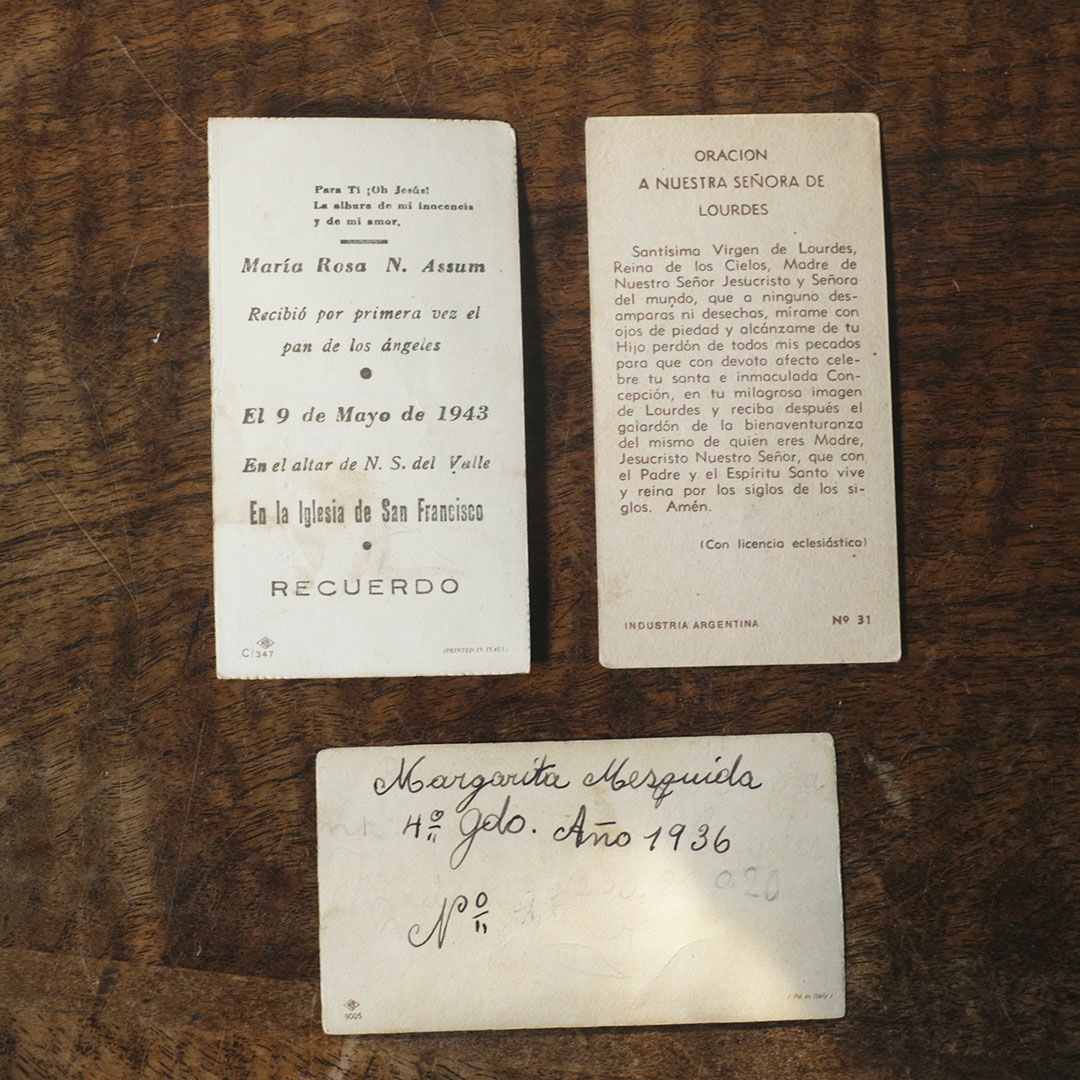 アンティーク祈祷書 花とモノグラム フランス アイボリー6