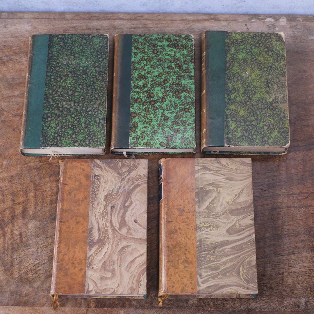  アンティークレザーブック 古書 フランス 革背表紙の本7