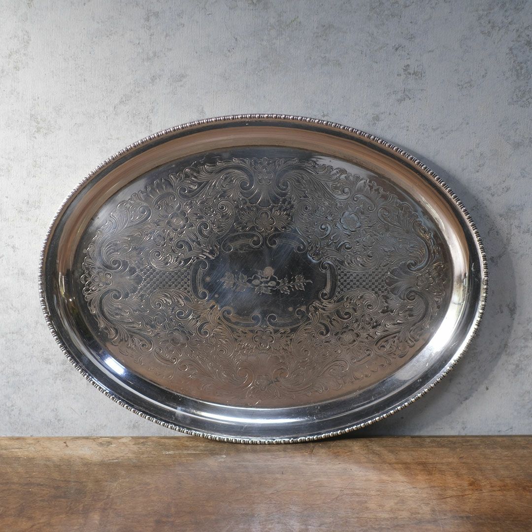 アンティークシルバープレートトレイ 銀メッキ イギリス4