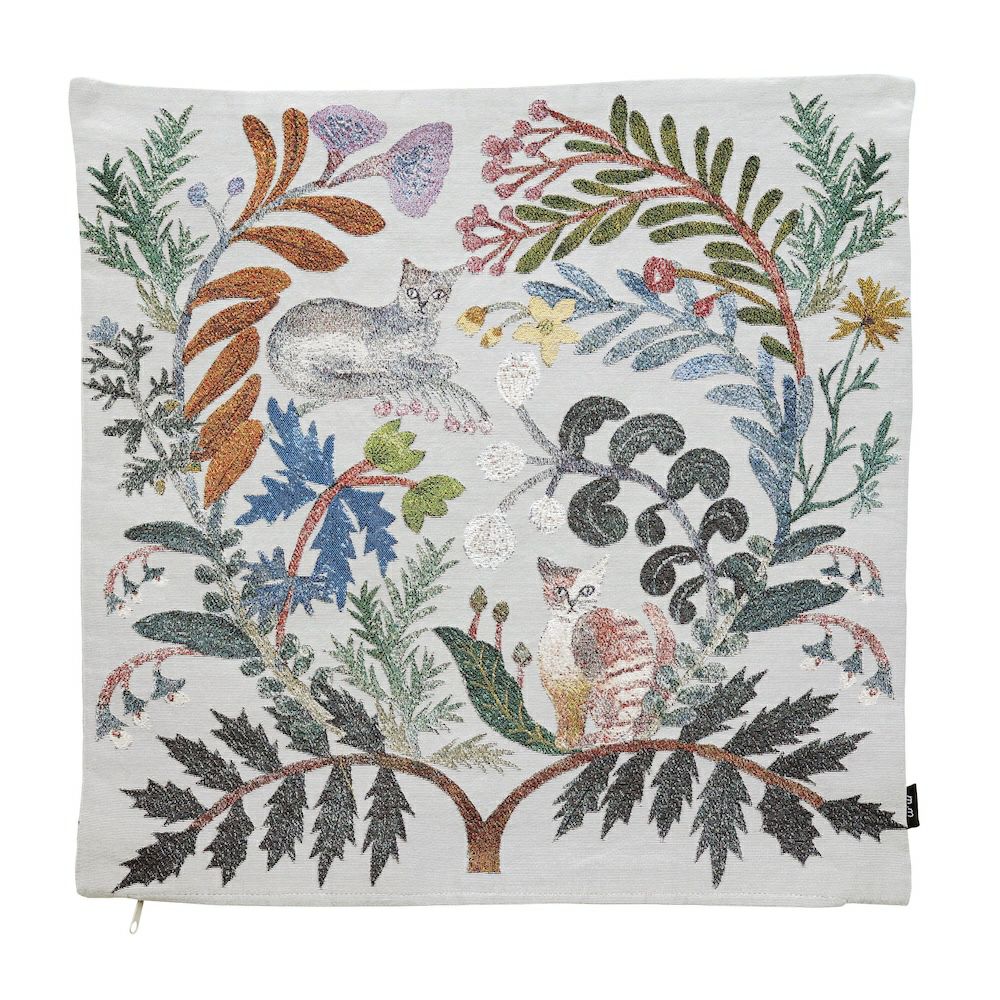 松尾ミユキ クッションカバー Tow cats 2匹の猫 厚手のゴブラン織り1
