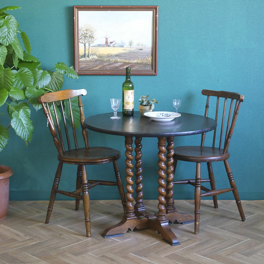 アンティーク バーレイツイスト ラウンドテーブル アンティーク家具