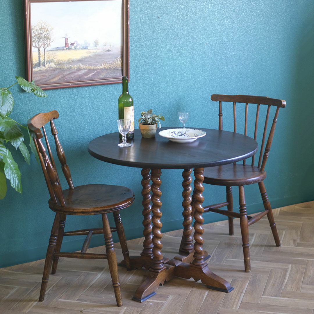 アンティークゲートレッグテーブル バーリーシュガーツイスト オーバル イギリス アンティーク家具2