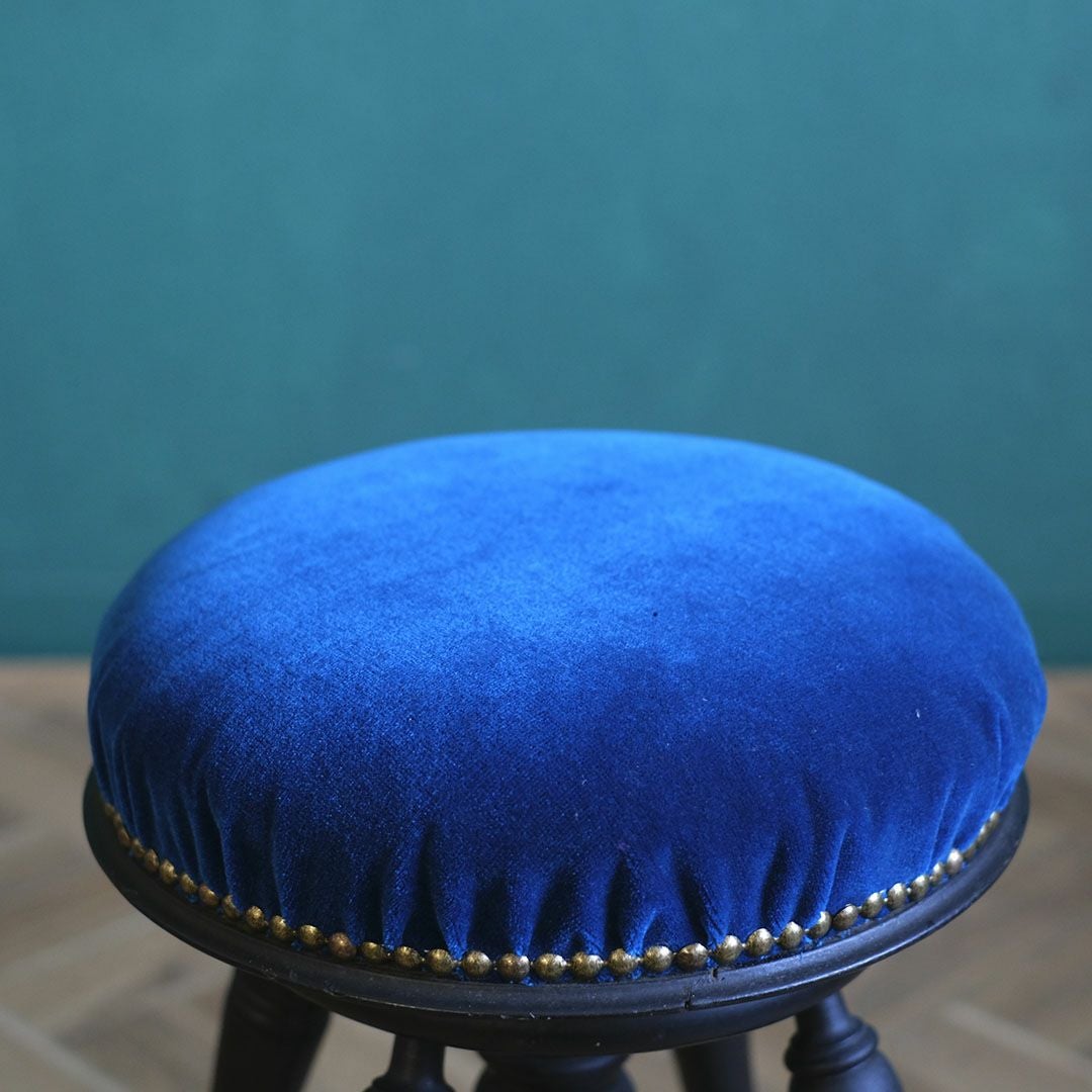 アンティークピアノスツール ベルベット フランス7
