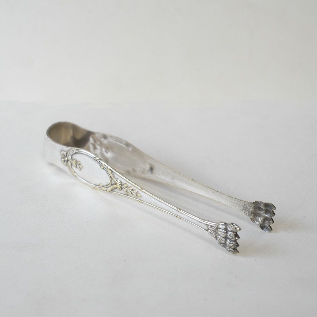 アンティークトング シュガートング シルバープレート 銀メッキ 獅子足 フランス2