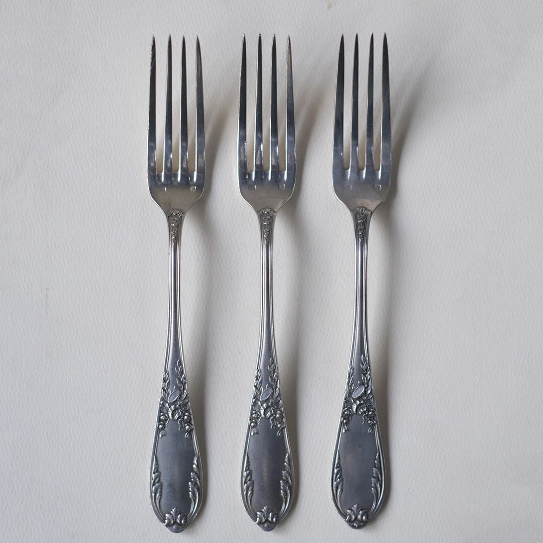 アンティーク スプーン 3本セット 洋白 シンプルクラシック