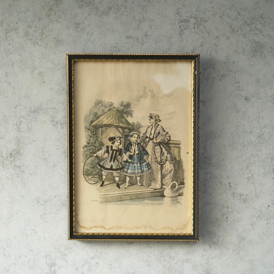 アンティークピクチャー 絵 リトグラフ フランス1