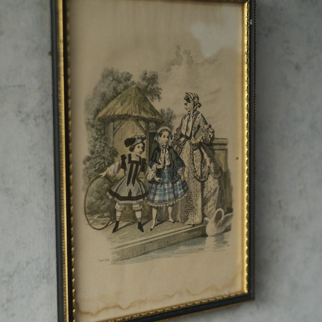 アンティークピクチャー 絵 リトグラフ フランス4