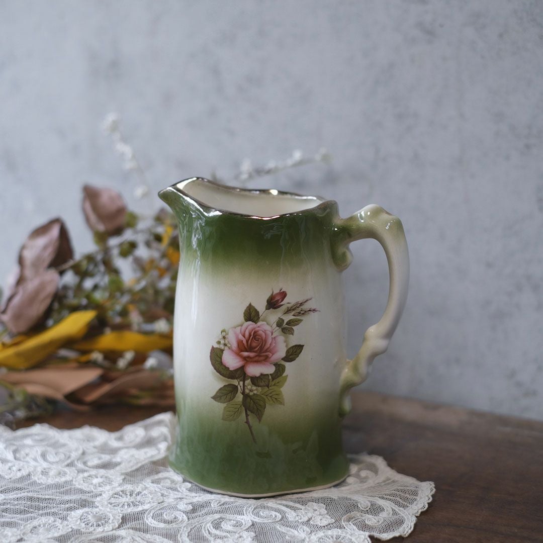 アンティークジャグ ピッチャー 花 イギリス1