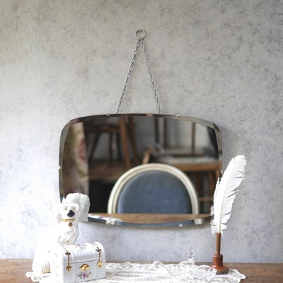 イギリスとフランスのアンティーク鏡の通販アンティークショップMALTO 小さなフレンチアンティークミラー、35.62cmx27.92cm ブラック ヴィンテージ テーブルミラー バニティ用 ハンドメイド