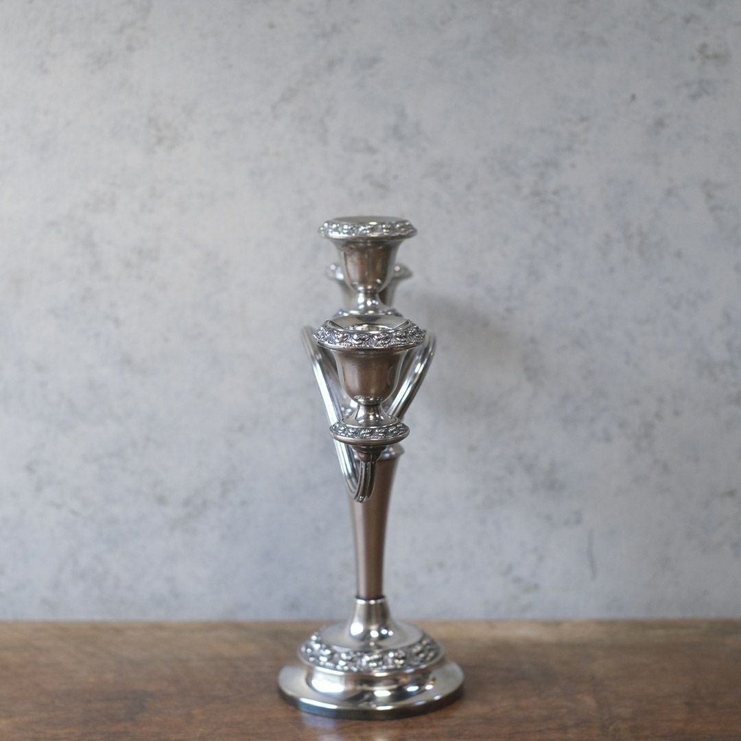 ヴィンテージ キャンドルスタンド シルバープレート 3灯燭台 イギリス キャンドルホルダー3